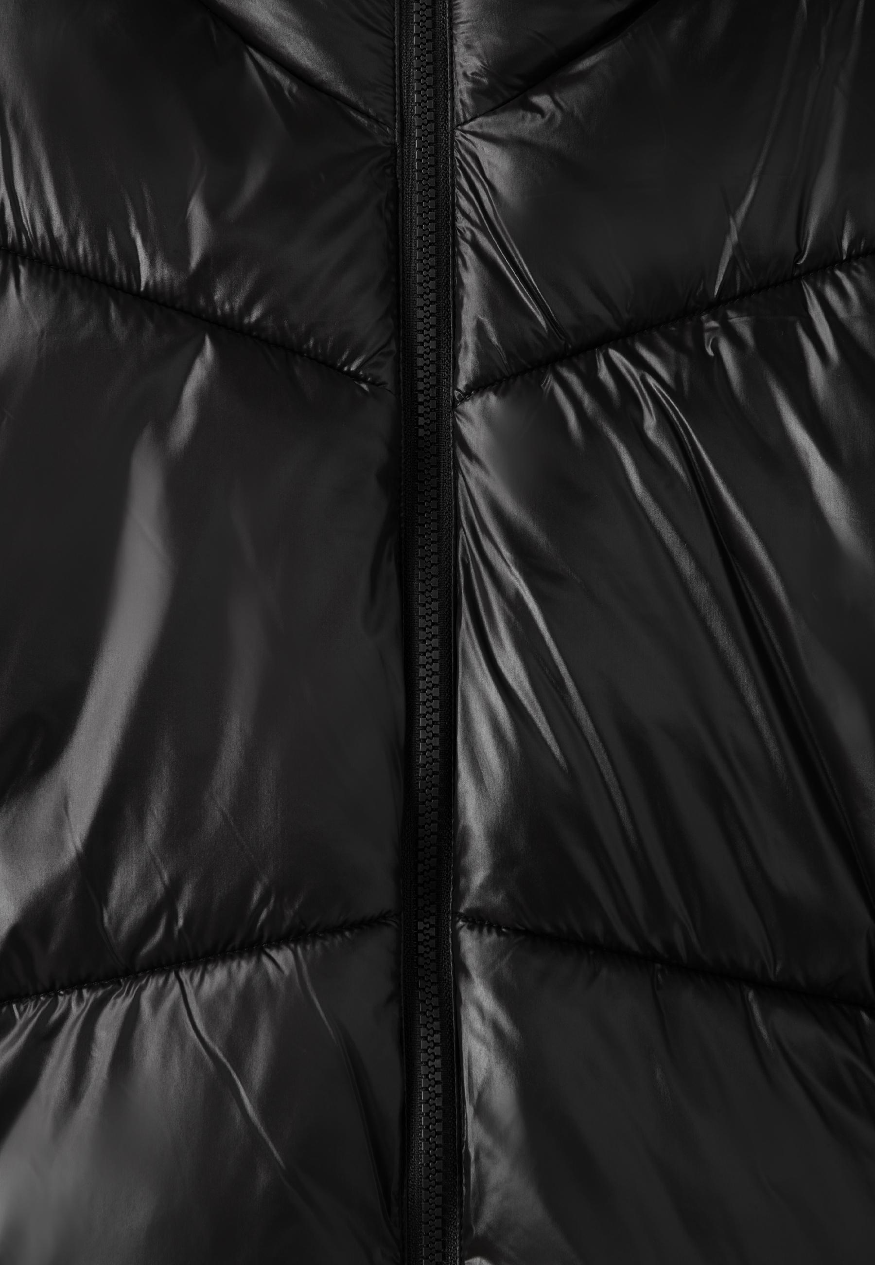 High-neck cropped puffer jacket — Black
