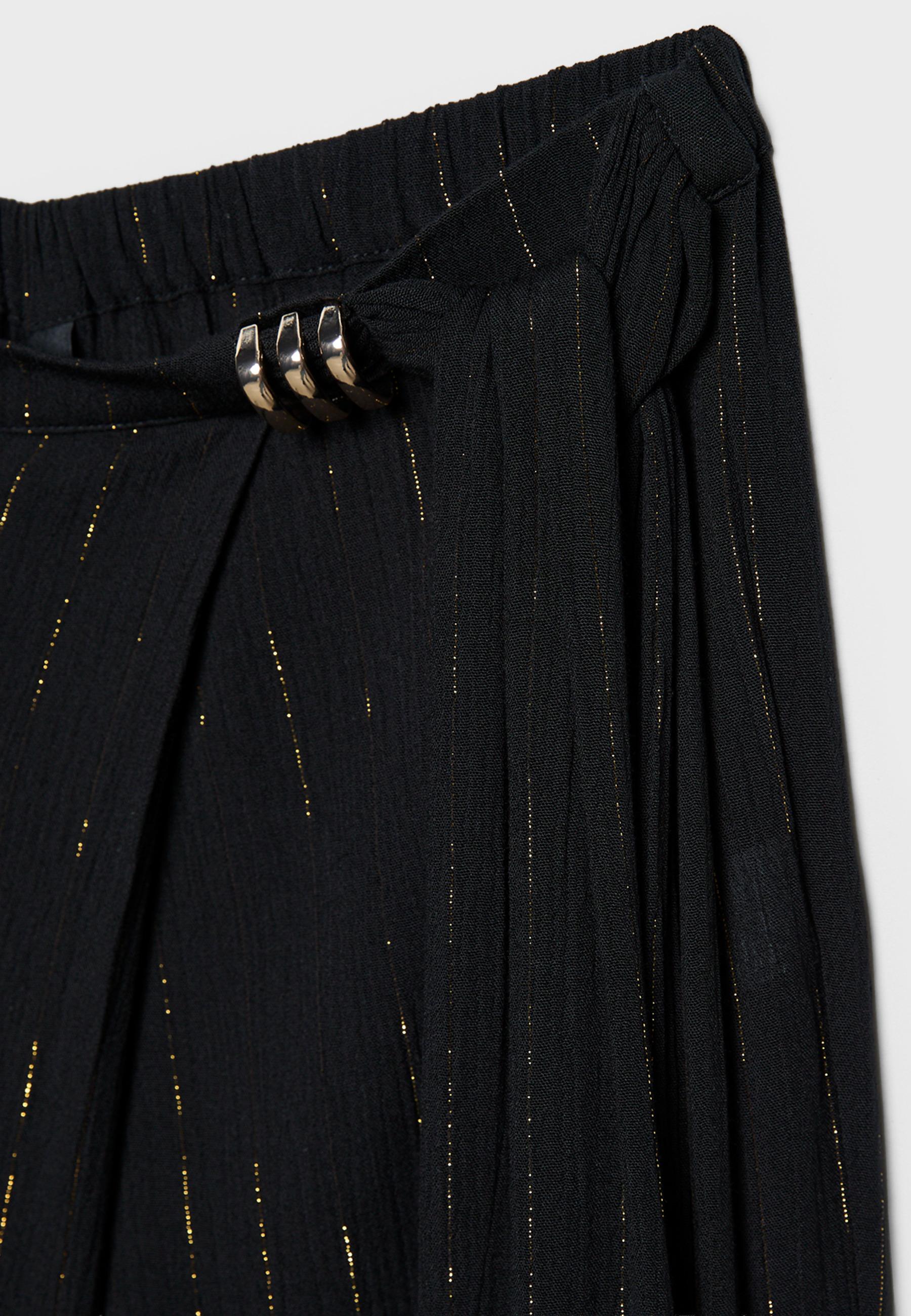 Flowing metallic thread trousers — Black