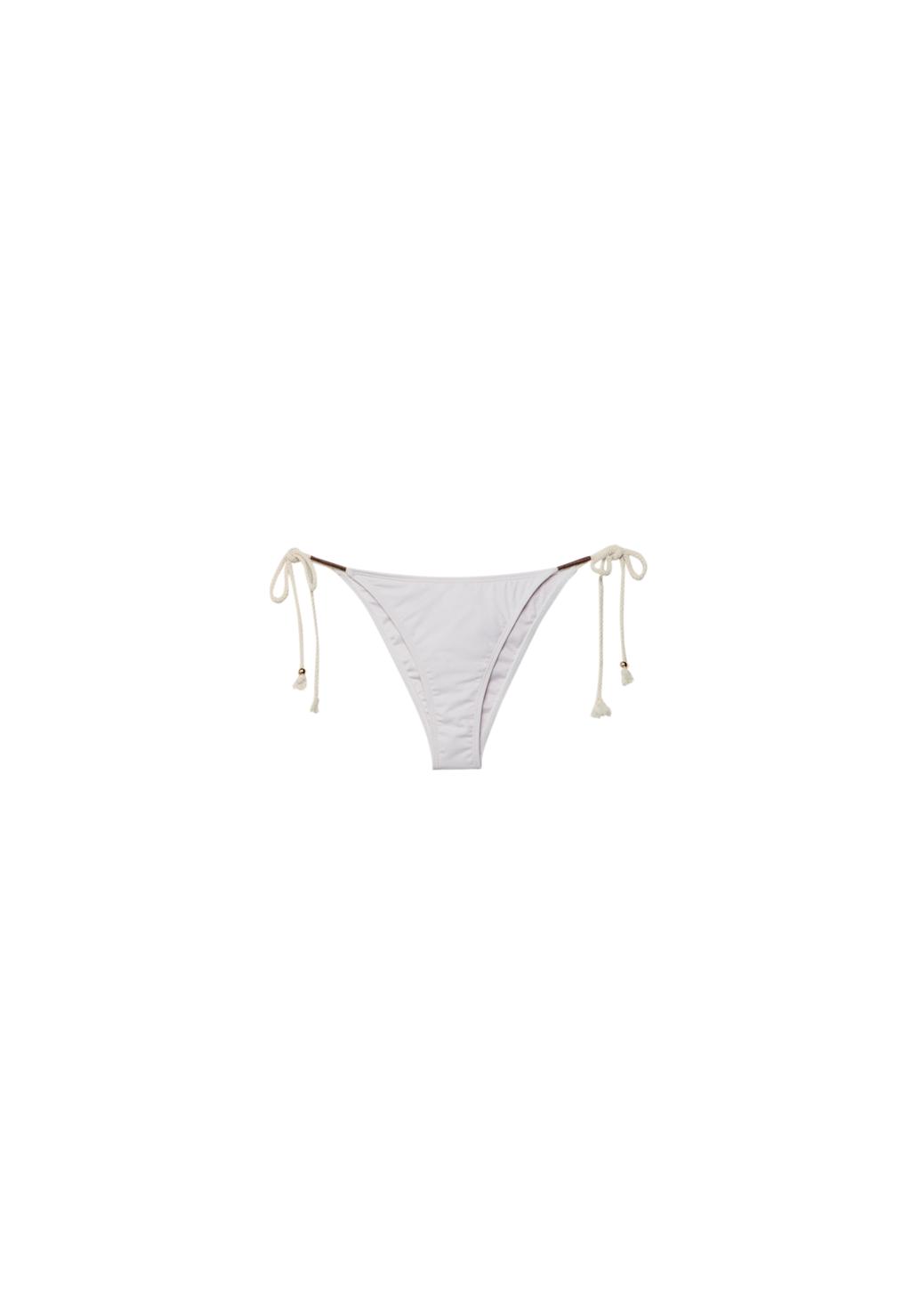 Embroidered bikini bottoms with drawstrings