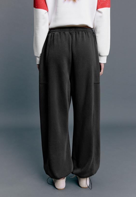 stoper detaylı sardonlu barrel jogger pantolon