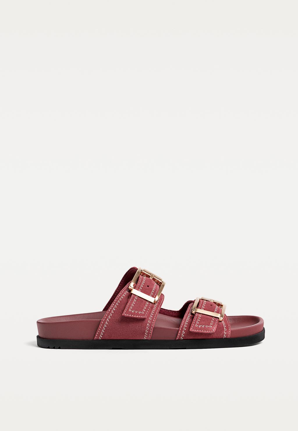 Sandalias planas piel hebillas