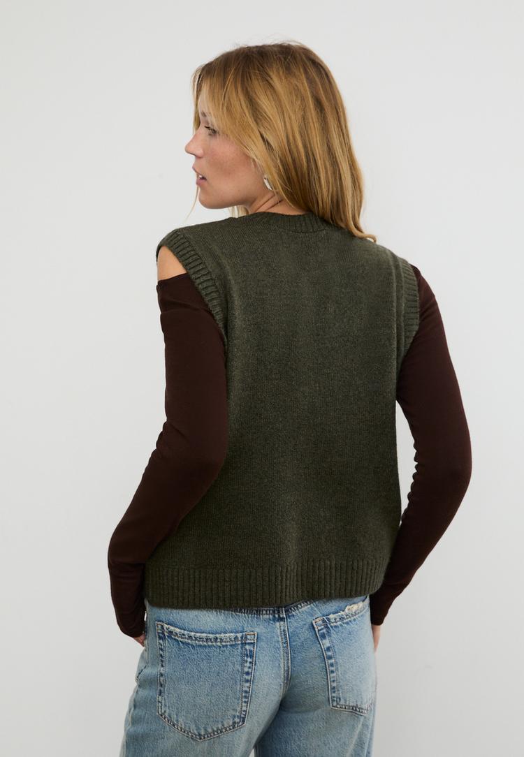 gilet en maille motif chien