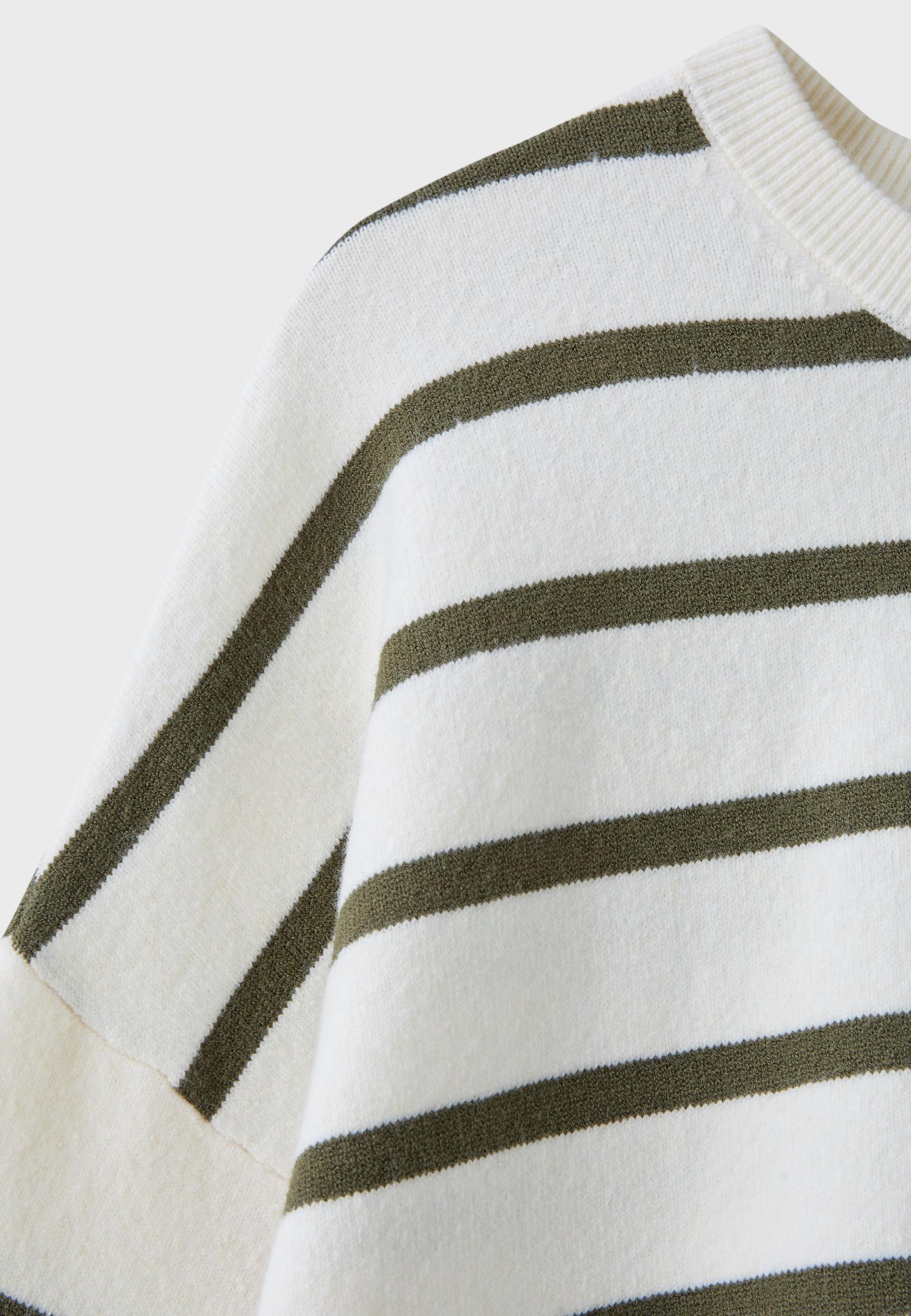 Wide sleeve cropped knit jumper — Vanilla