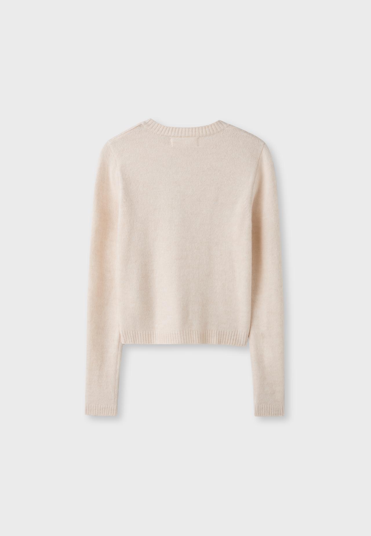 Button-up knit cardigan — Ecru