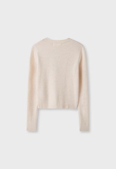 Button-up knit cardigan — Ecru 8