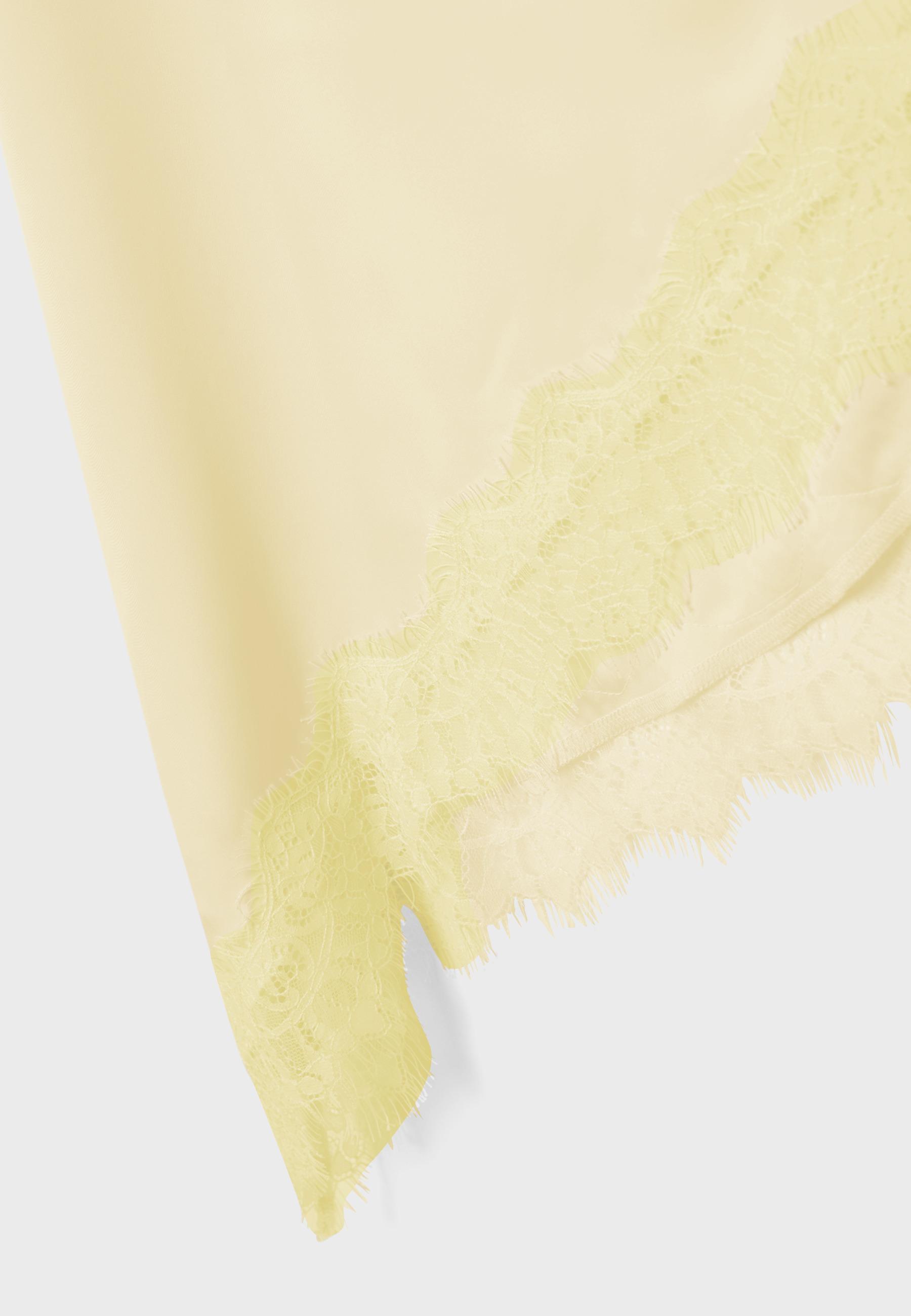 Satin asymmetric skirt — Pastel yellow