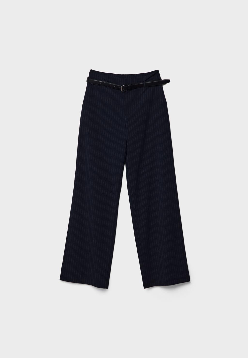 Pantalon fluide droit ceinture