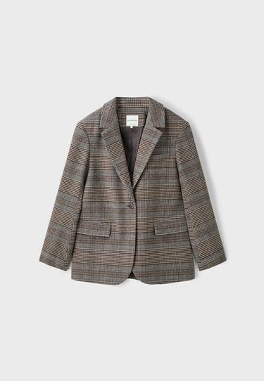 Basic wool-blend blazer — Brown 7