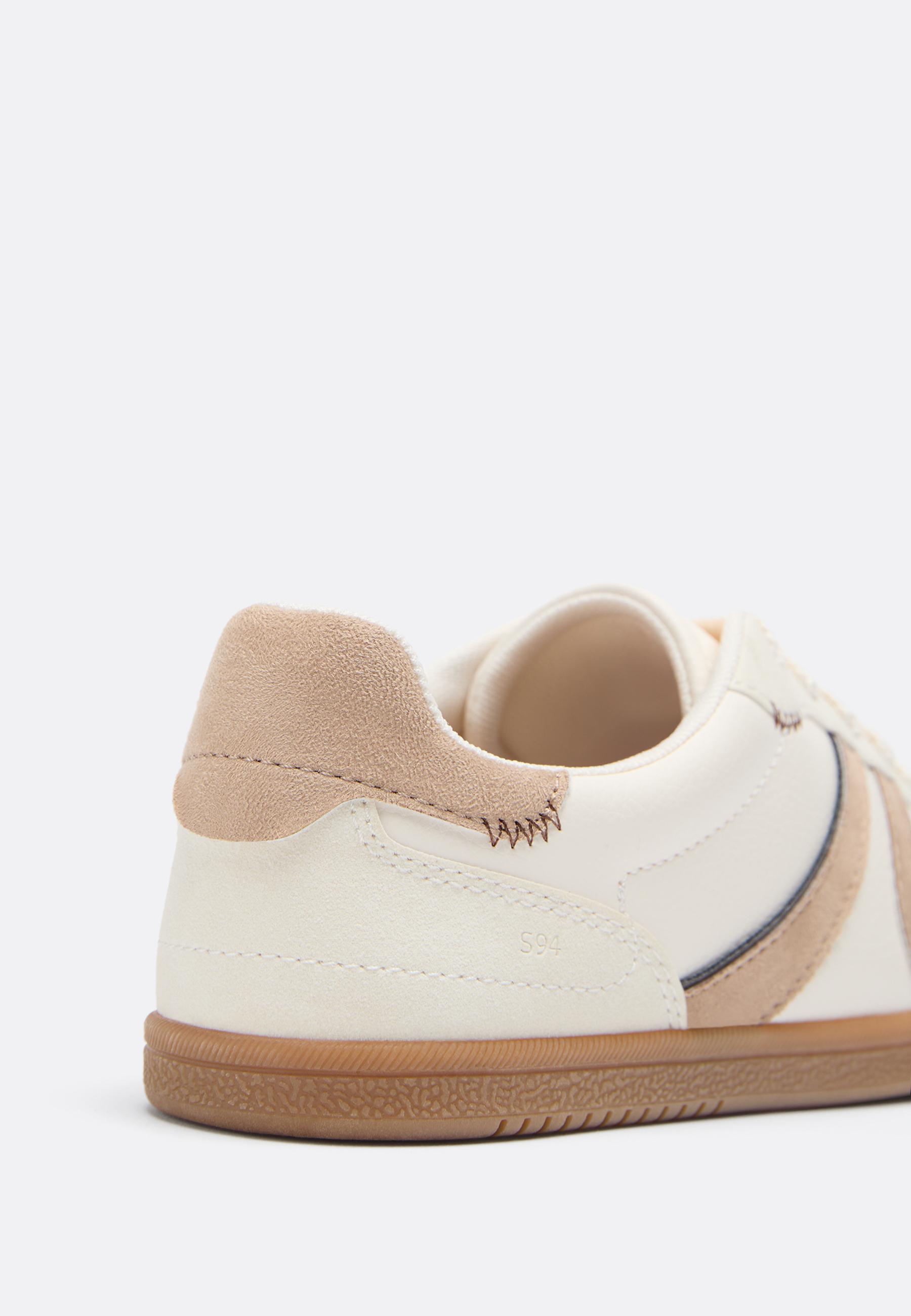 S011 Basic retro trainers — ECRU