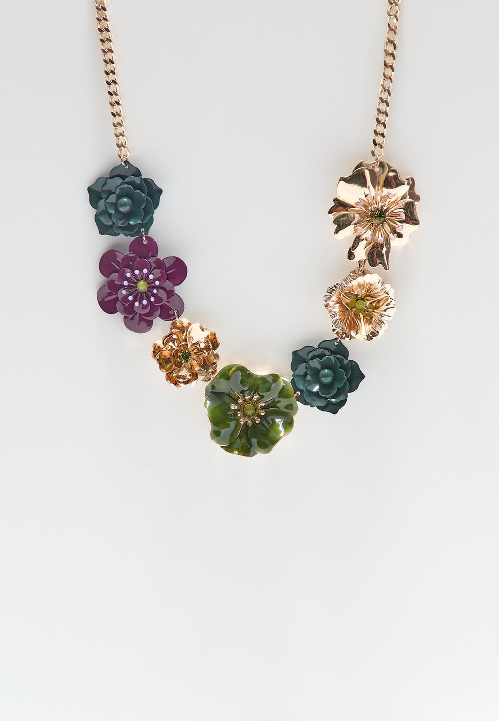 Collar multi flores esmalte