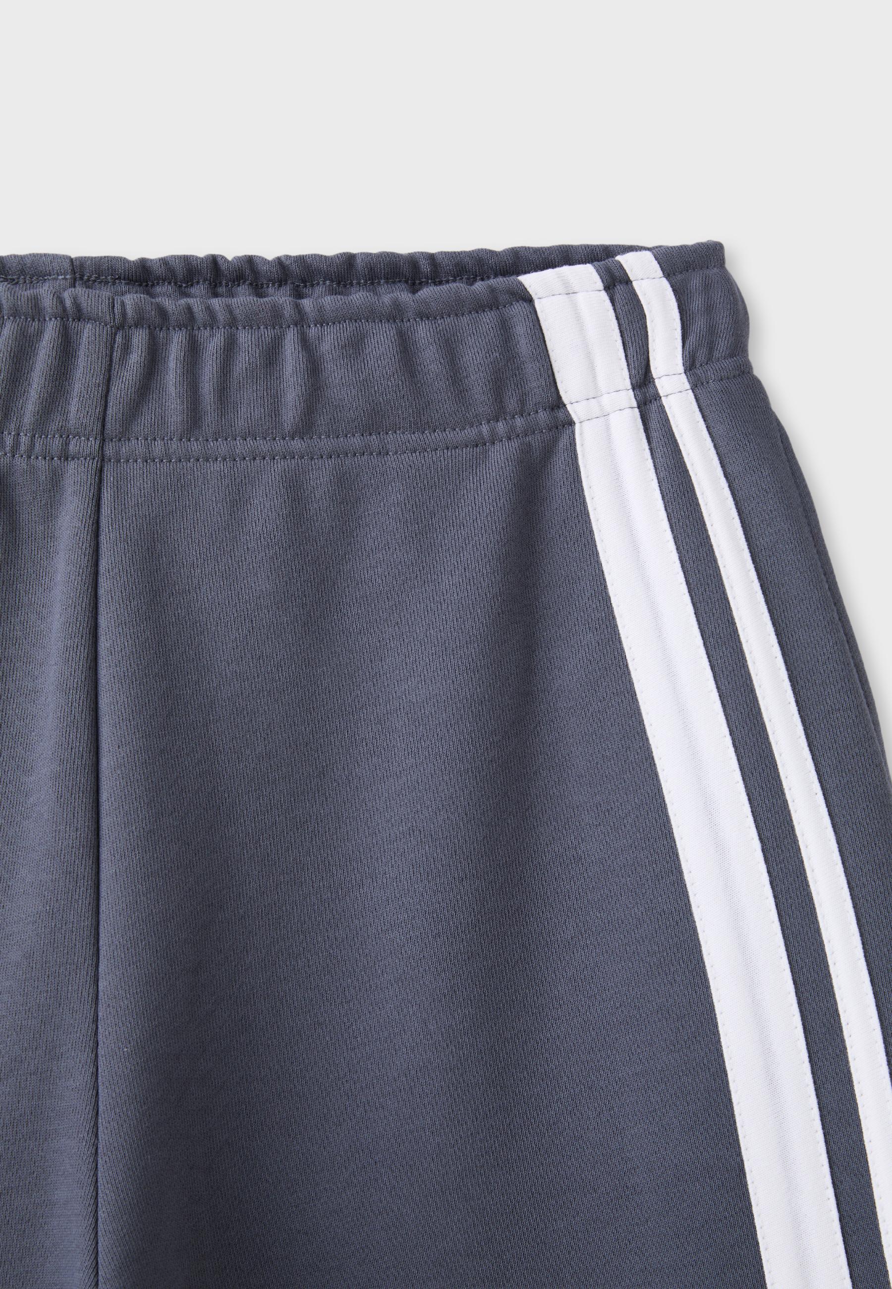 Side-stripe fleece Bermuda shorts — Dark grey