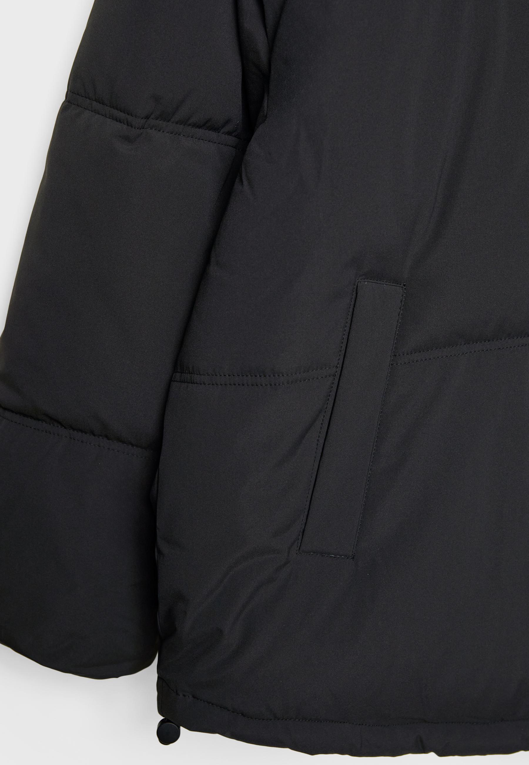 Oversize padded jacket with hood — Black