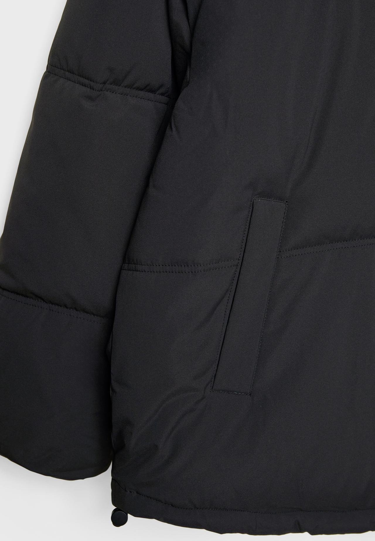 Oversize hooded puffer jacket — Black