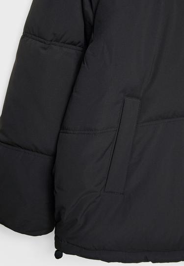 Oversize hooded puffer jacket — Black 9