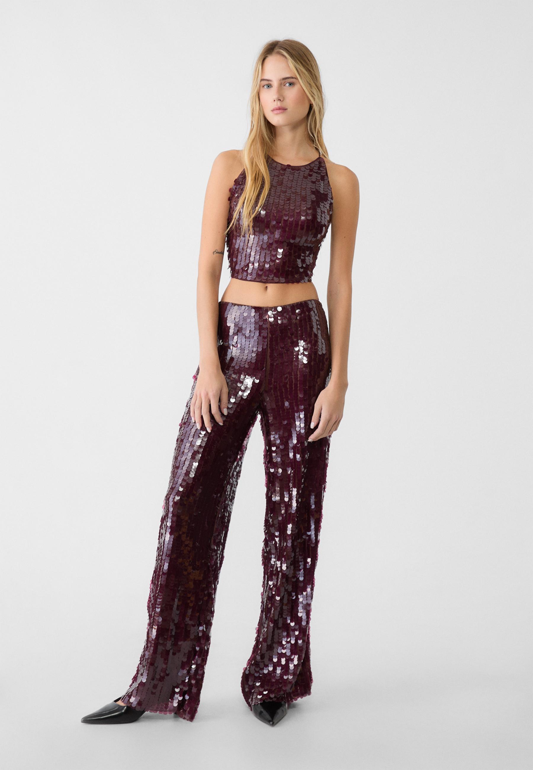 Sequin top with criss cross back