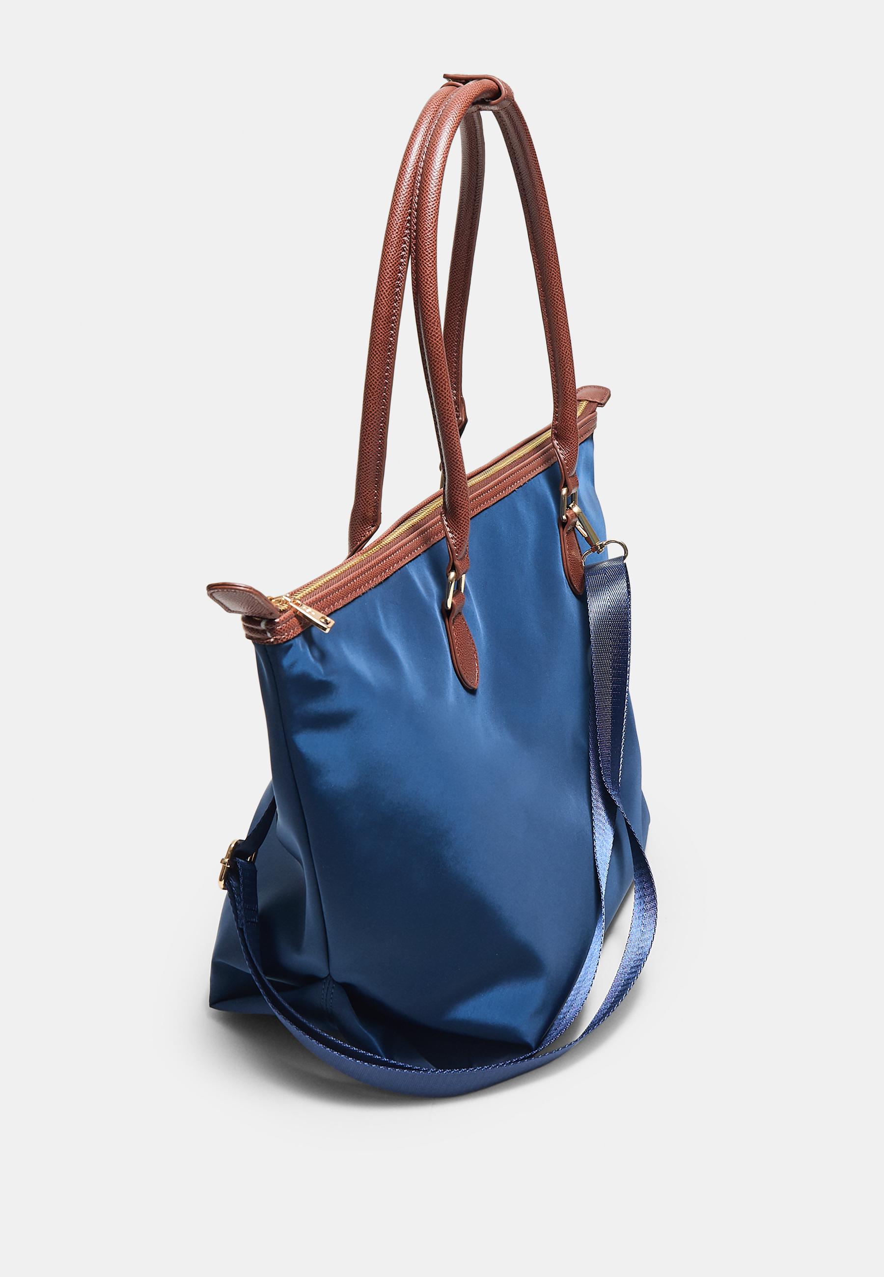 Contrast crossbody shopper bag — Navy blue