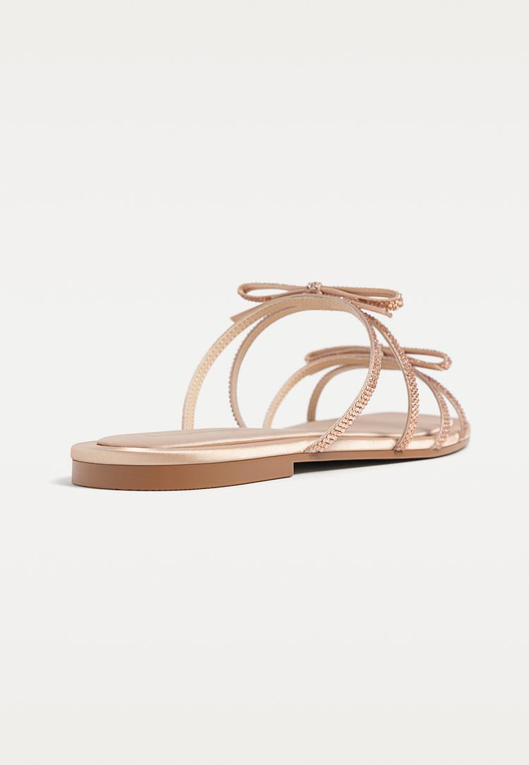 sandalias planas brillos