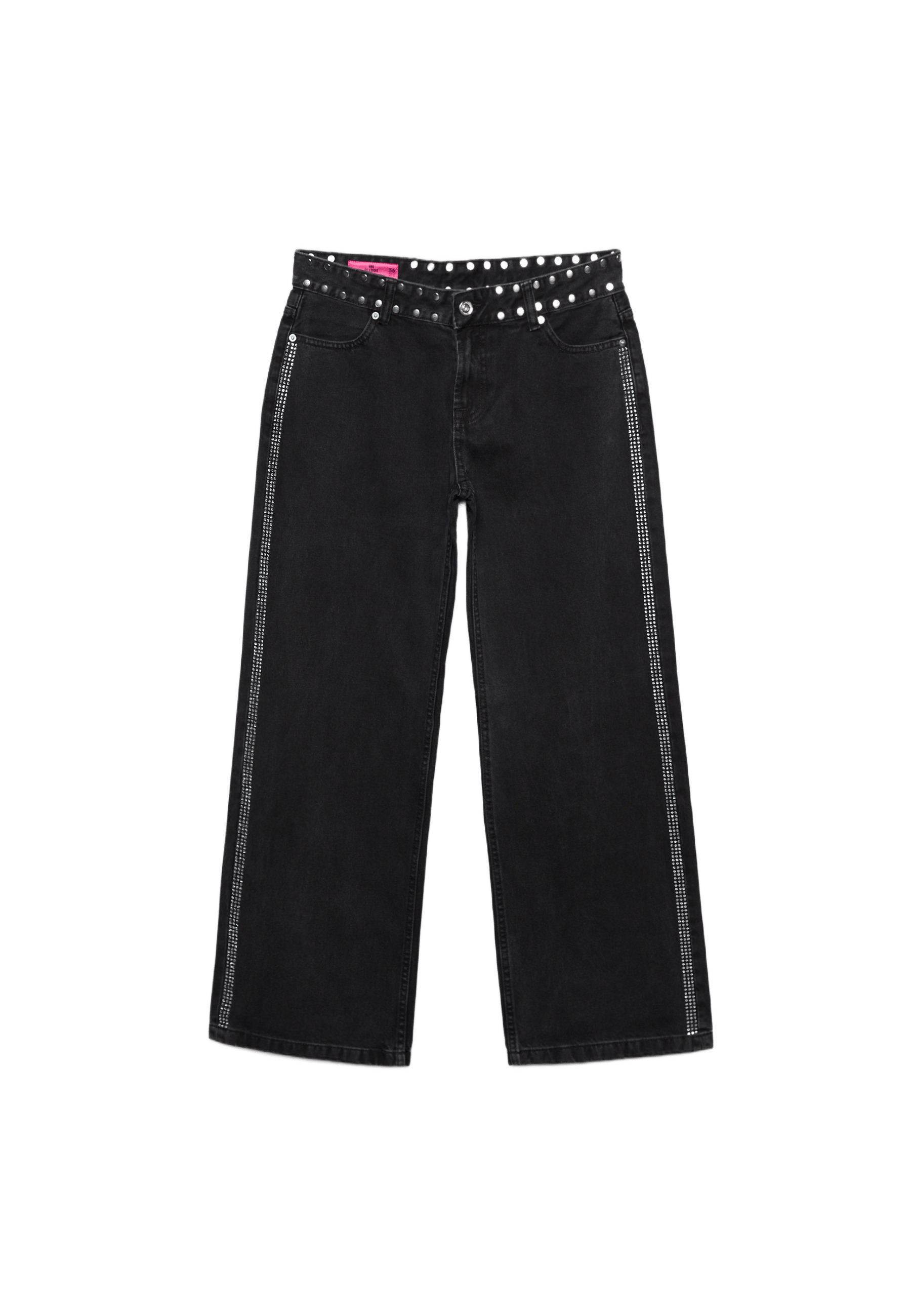 Jeans low waist straight studs One Dilemma — BLACK DENIM WASH