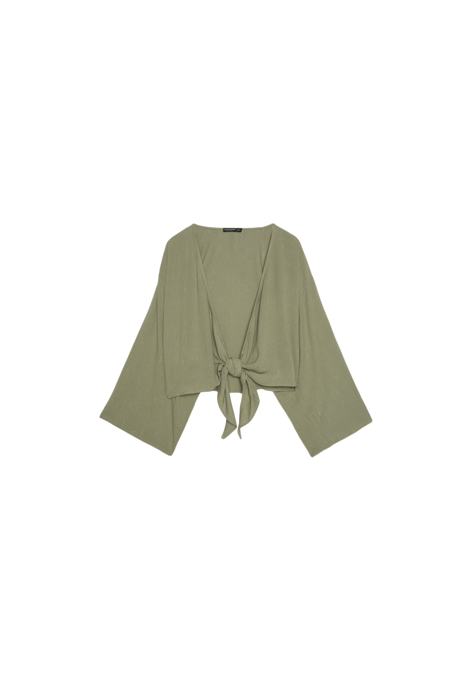 Flowing open blouse — Khaki