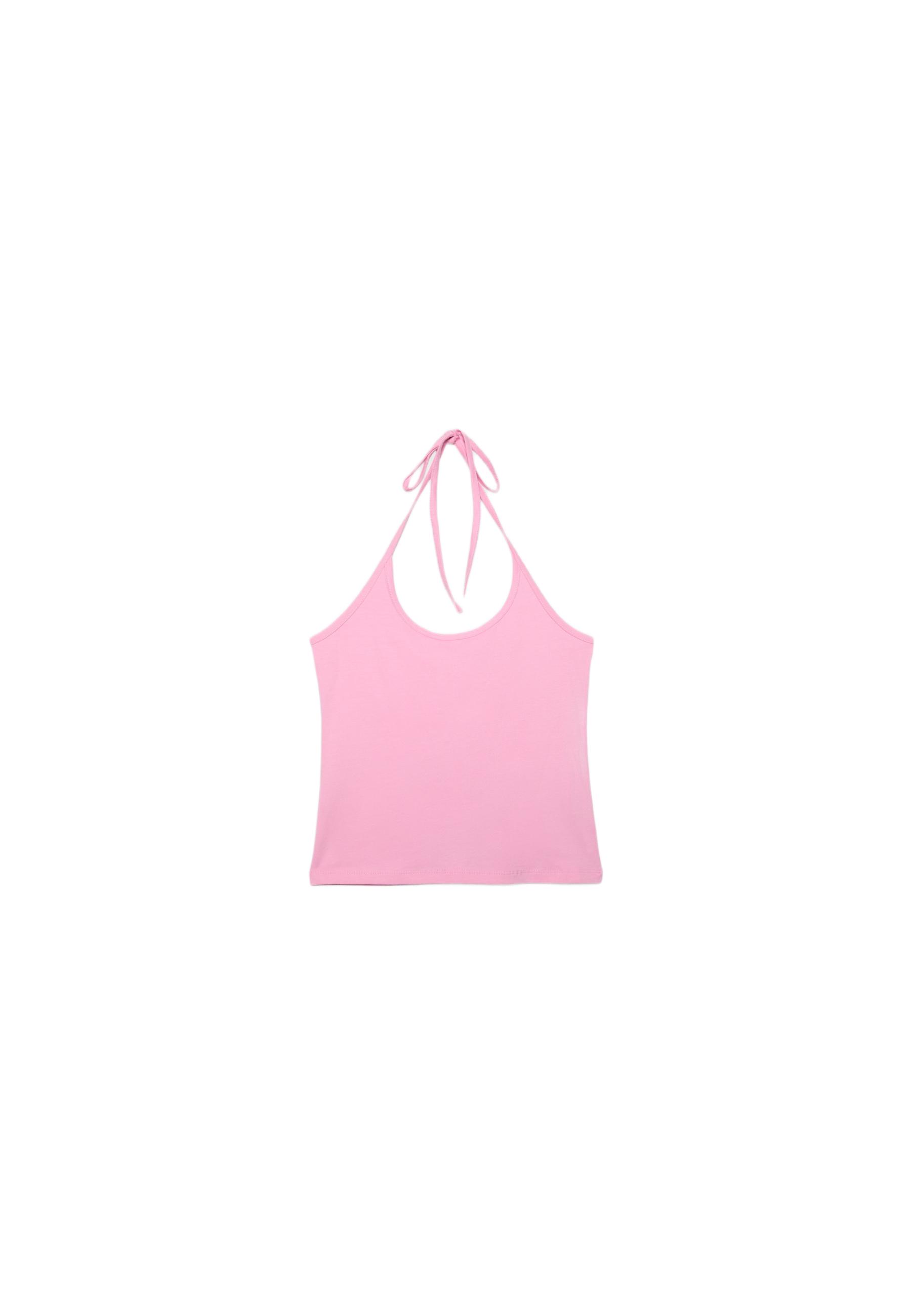 Knit halter top — Bubblegum pink