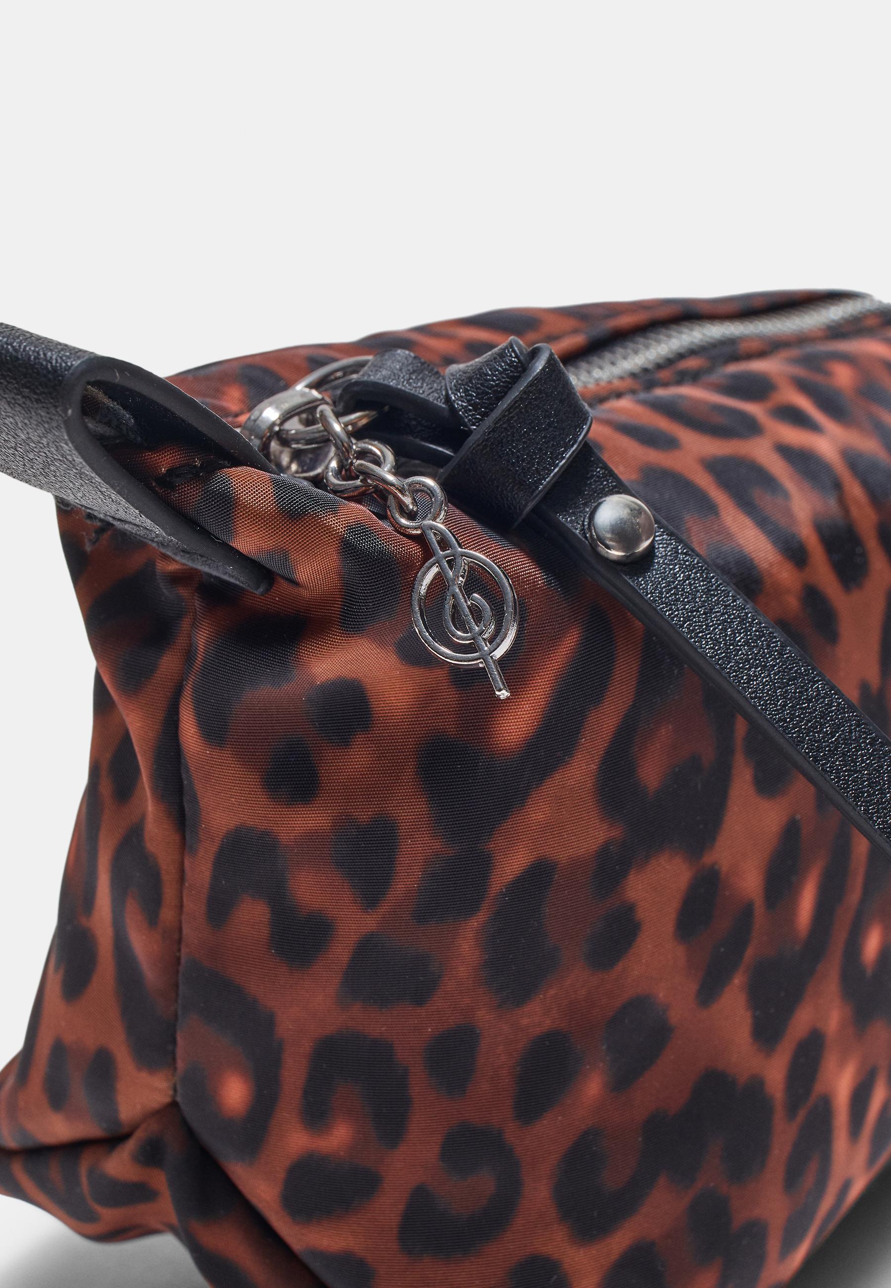 Leopard print wash bag — Brown