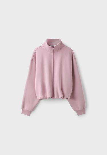 Cropped high neck sweatshirt — Dusty rose 7