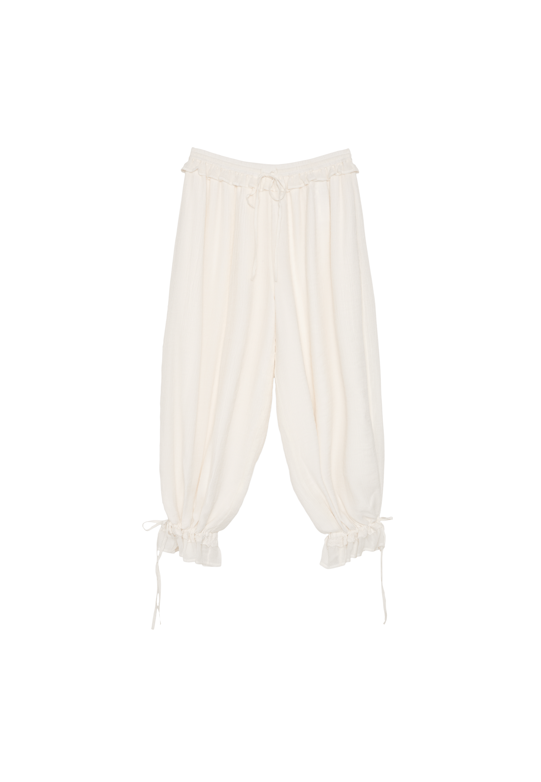 Lace sarouel trousers — Ecru