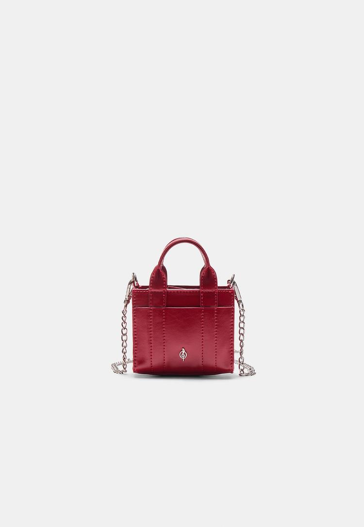 Stradivarius Μικρή Τσάντα Tote Κόκκινο Os