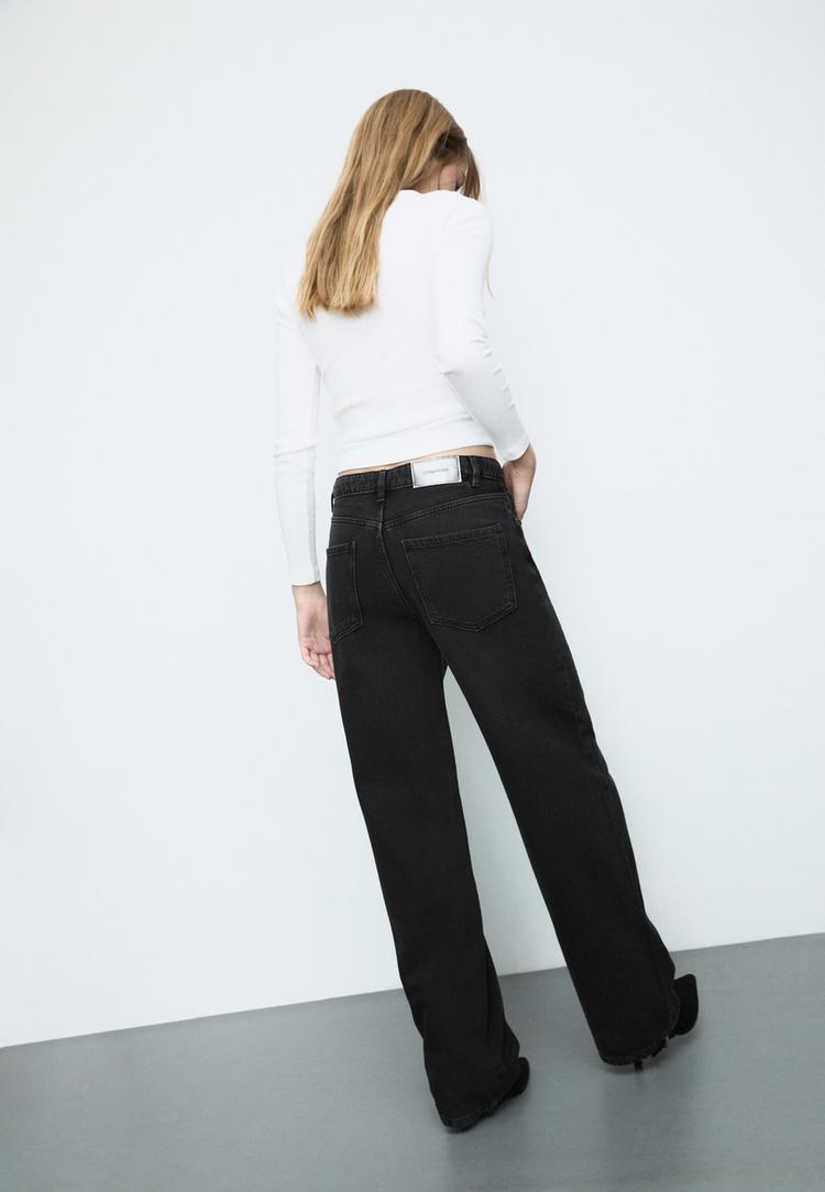 jeans straight fit brillos