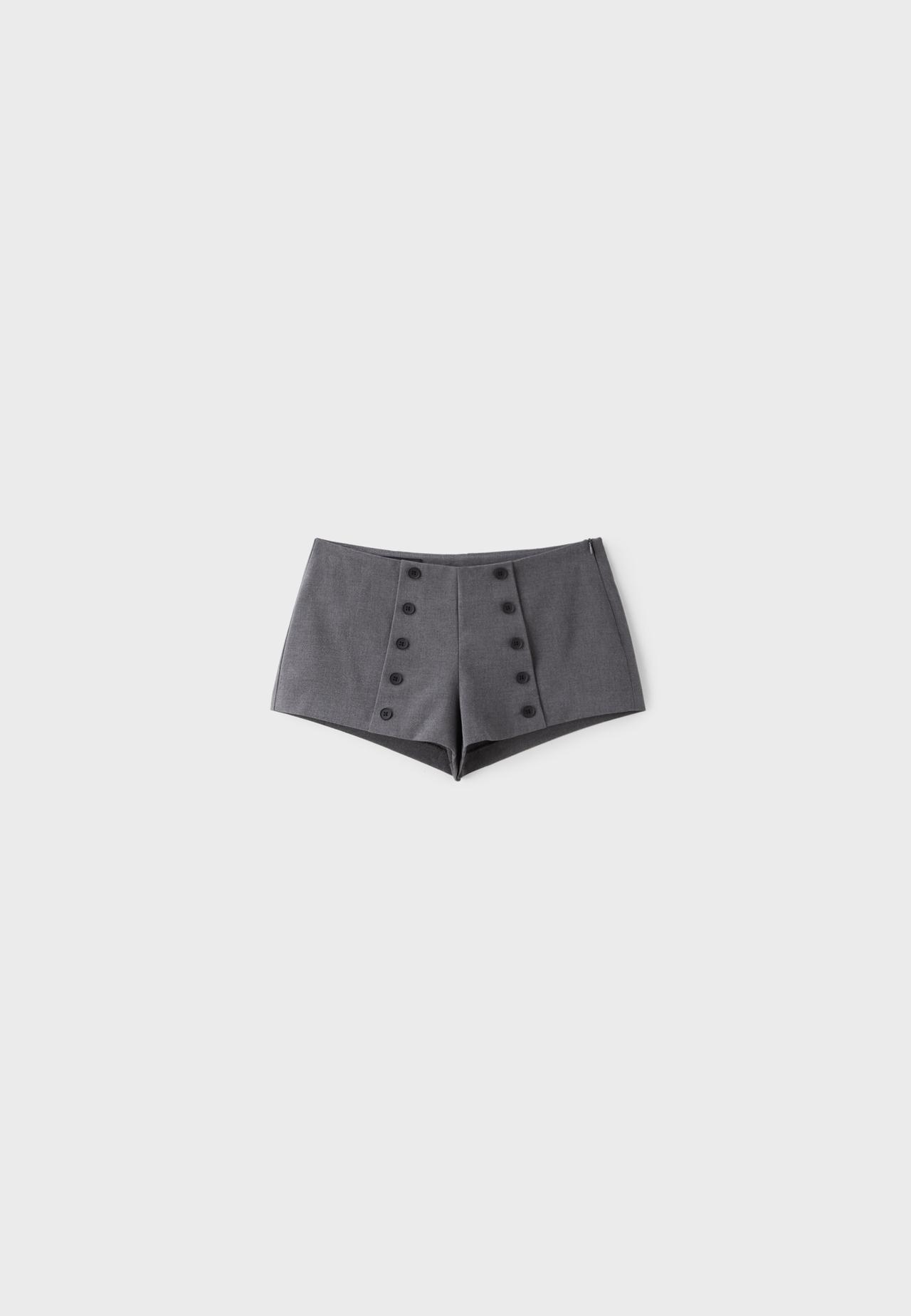 Micro tailored button shorts — Dark grey