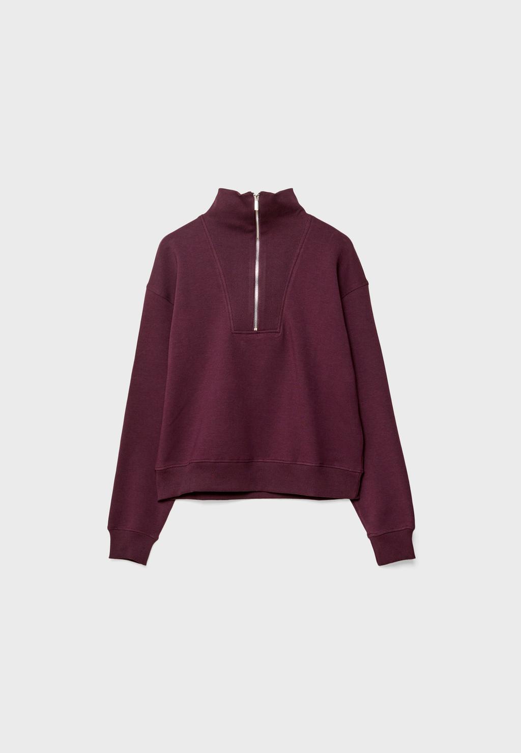 Sweater met opstaande kraag en rits