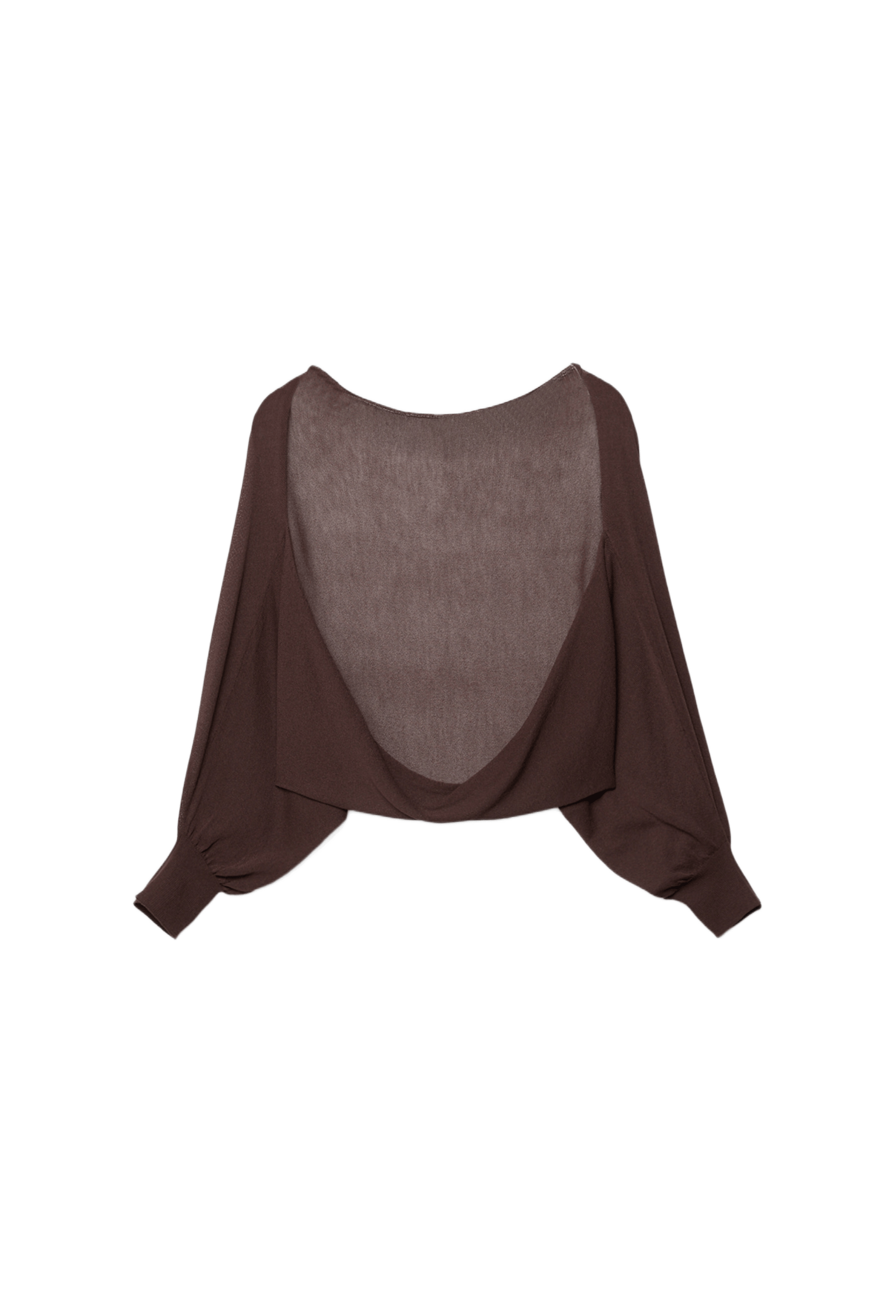 Open knit cardigan — Brown