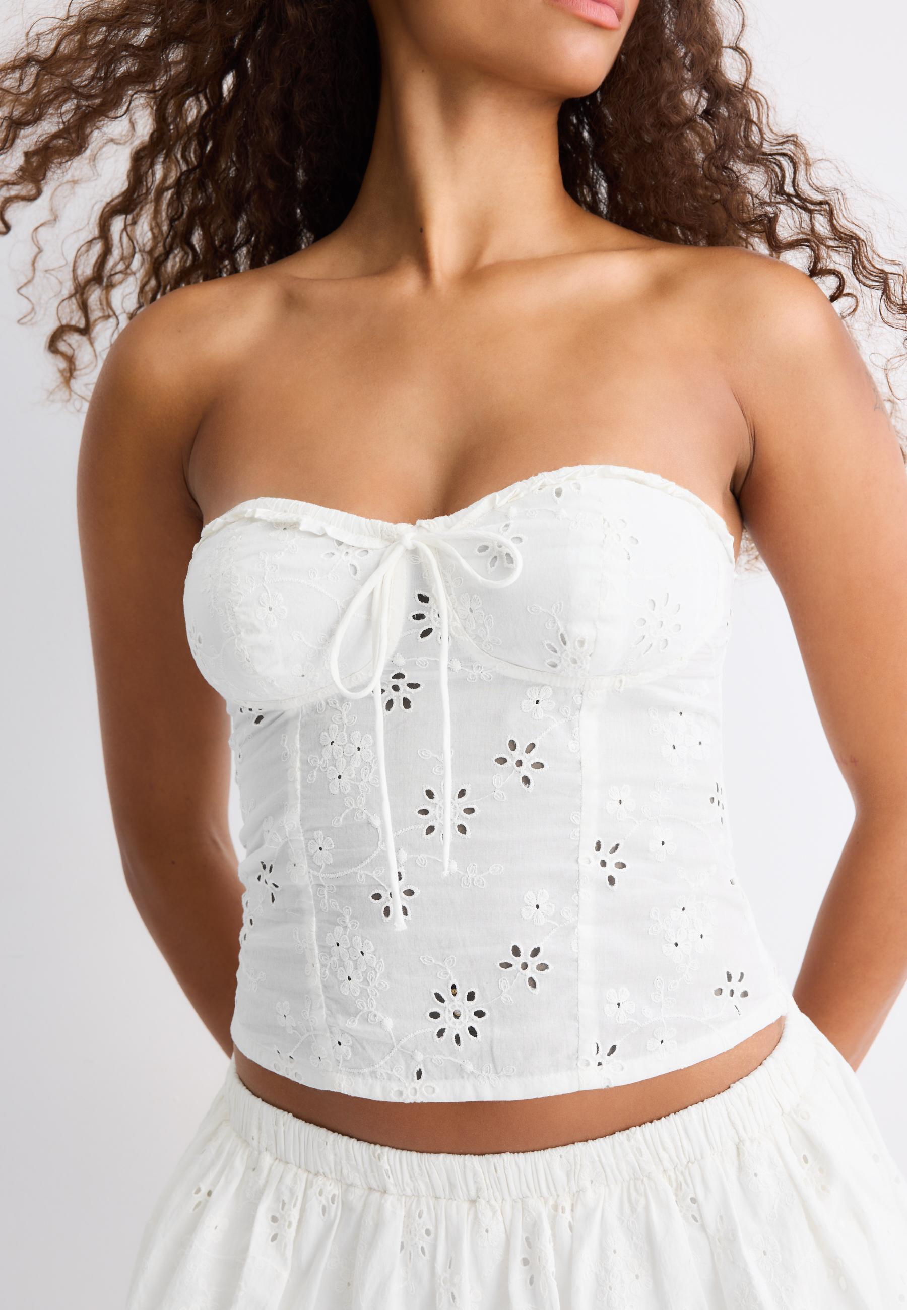 Corset bustier top — White