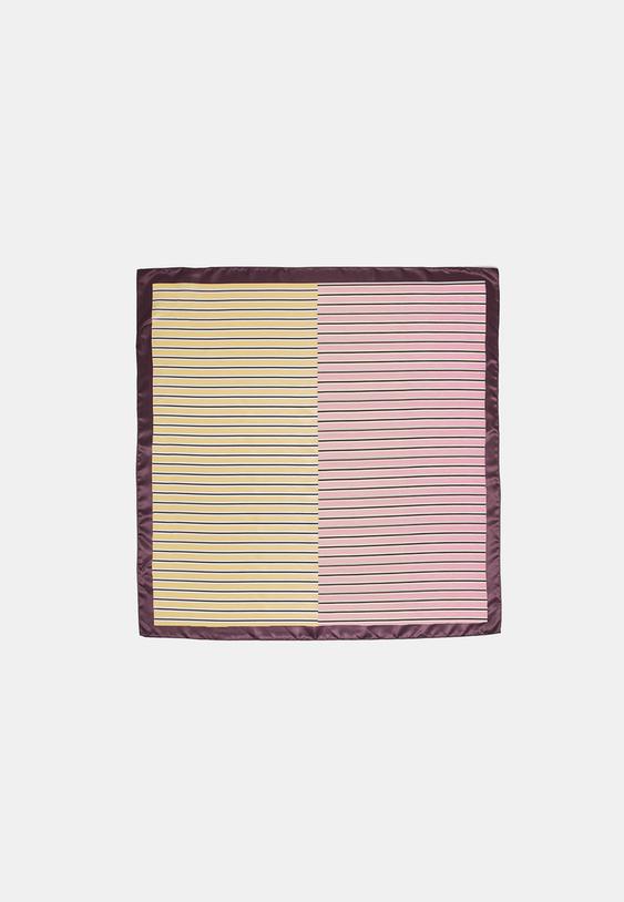 Stradivarius Contrast Stripe Scarf Gold Os
