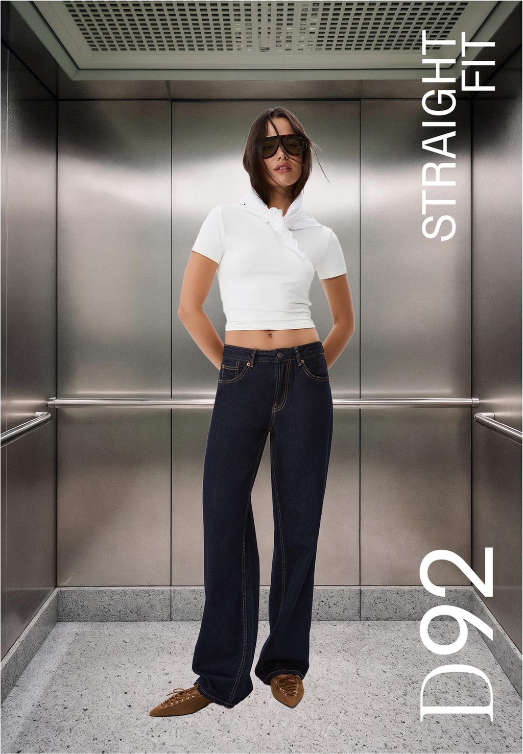 D92 straight fit geniş paça jean