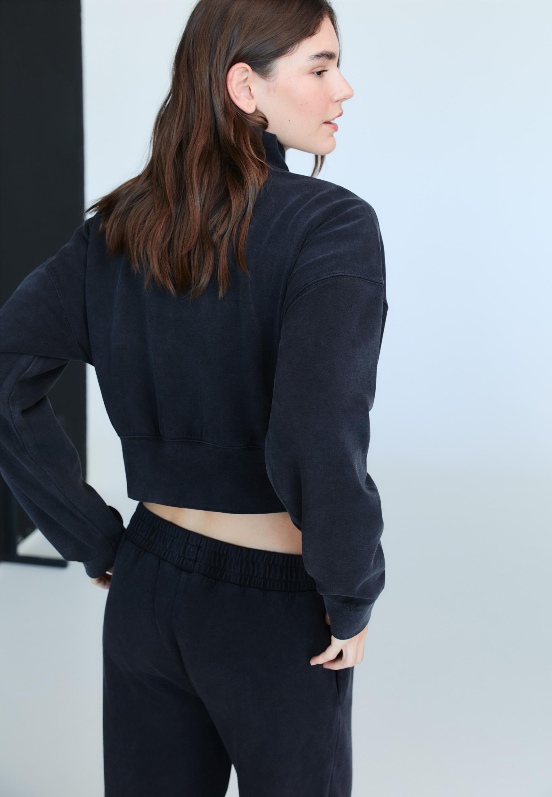 Soft-touch interlock sweatshirt — Dark grey
