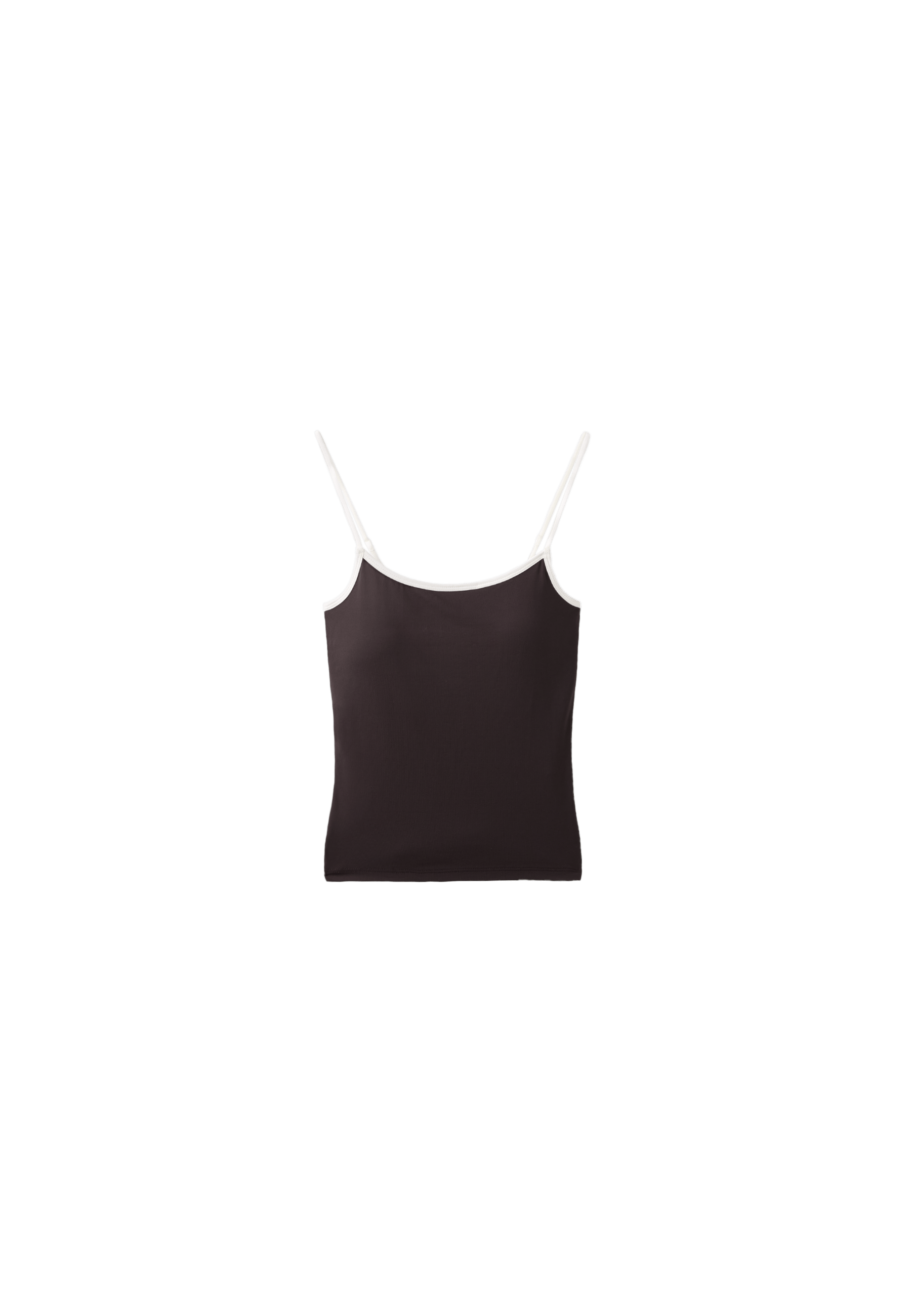 Polyamide strappy top with cups — Brown