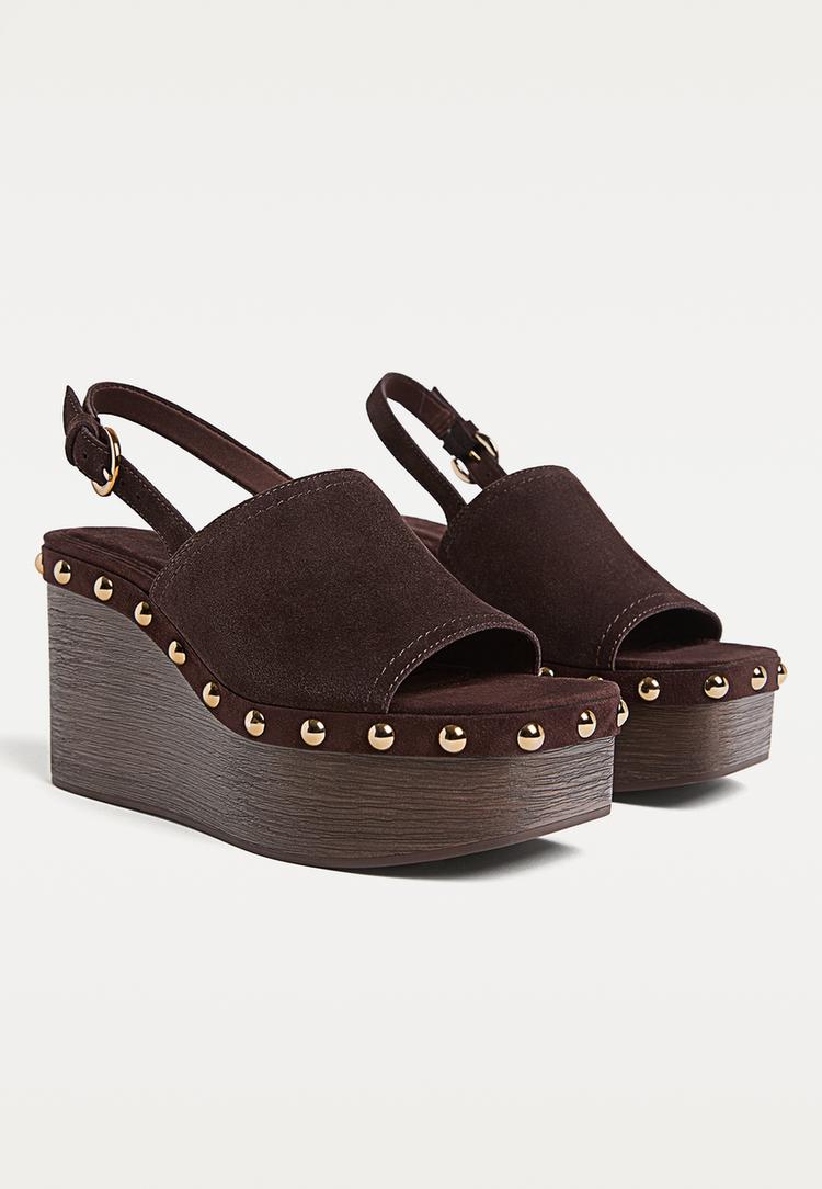 compensees plateforme clous cuir