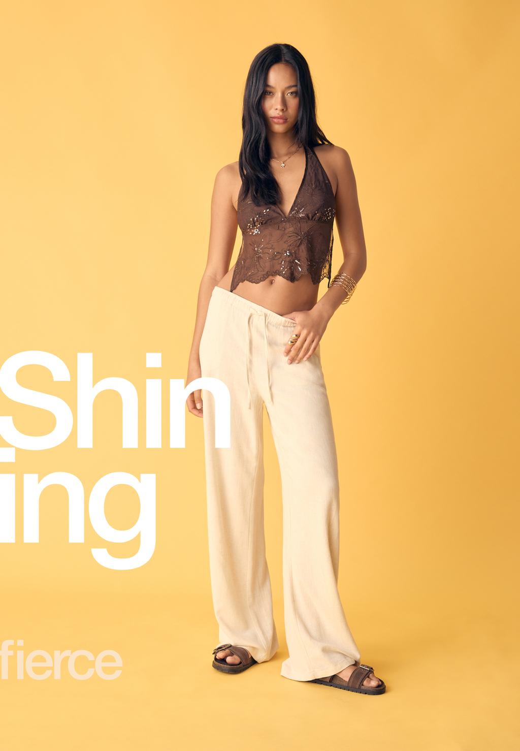 Flowing linen blend trousers