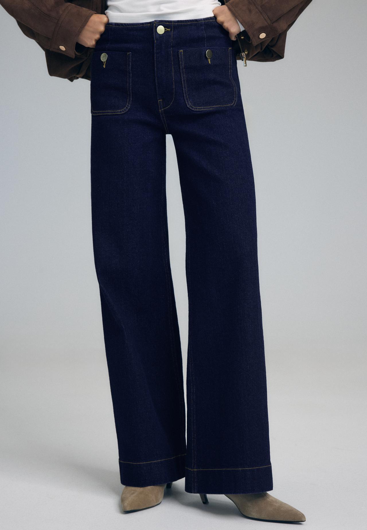D77 Minimalist jeans with pockets — OVERDYED BLUE DENIM