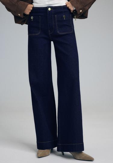 D77 Minimalist jeans with pockets — OVERDYED BLUE DENIM 3