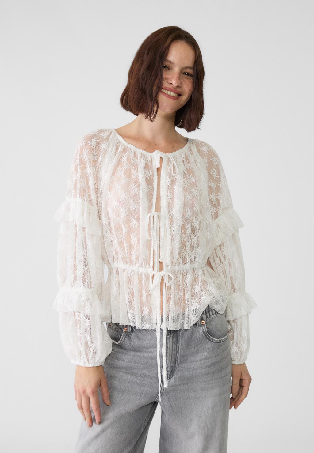 Ruffled lace shirt