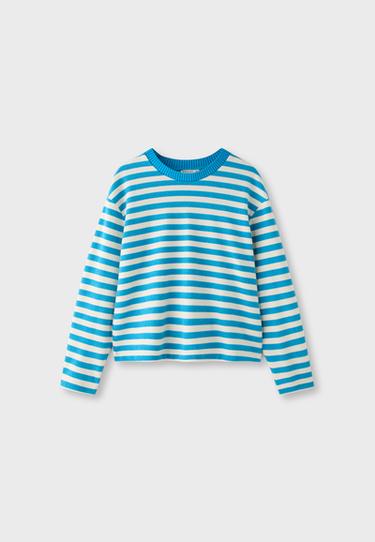 Knit round neck T-shirt — Turquoise 7