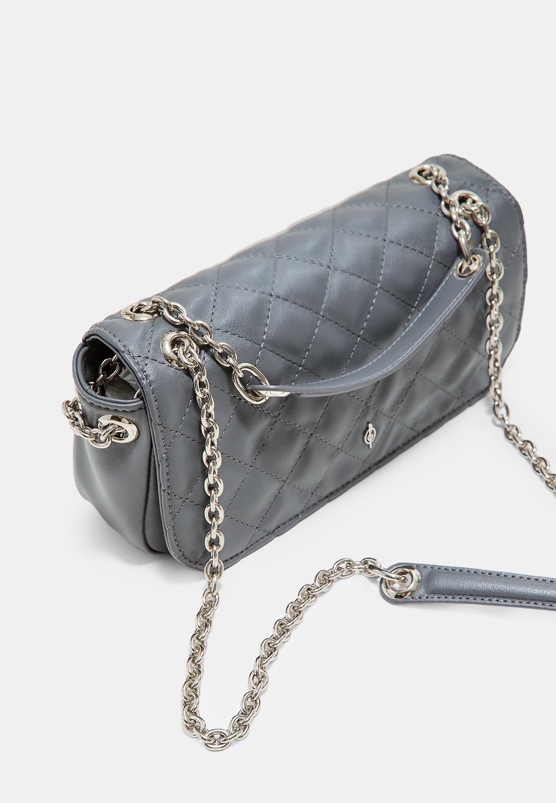 Logo chain crossbody bag — Dark grey
