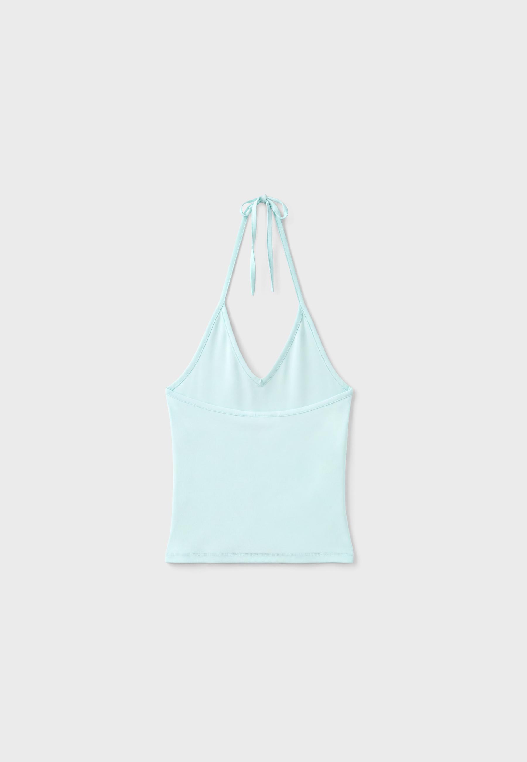 Fitted halter top — Turquoise