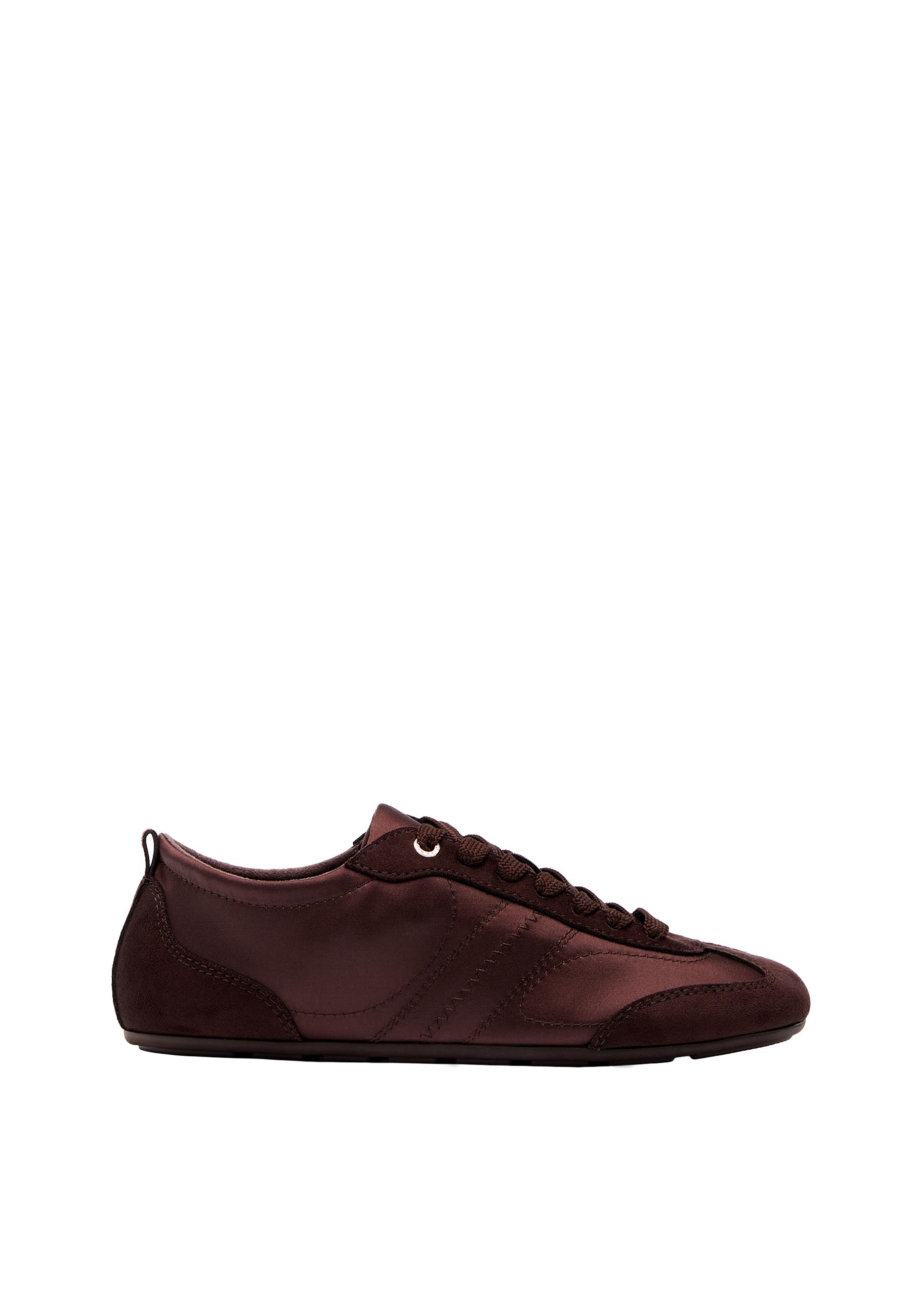 Satin fine sole trainers — BROWN