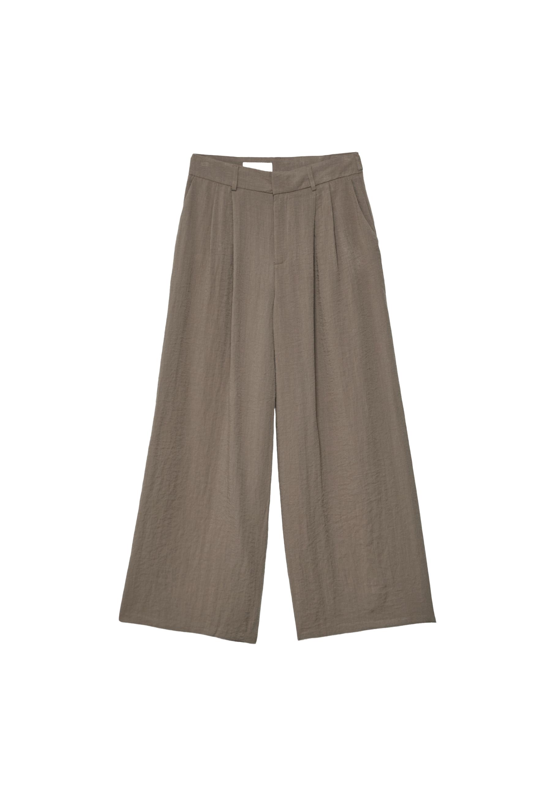 Adjustable rustic wide-leg trousers — Brown