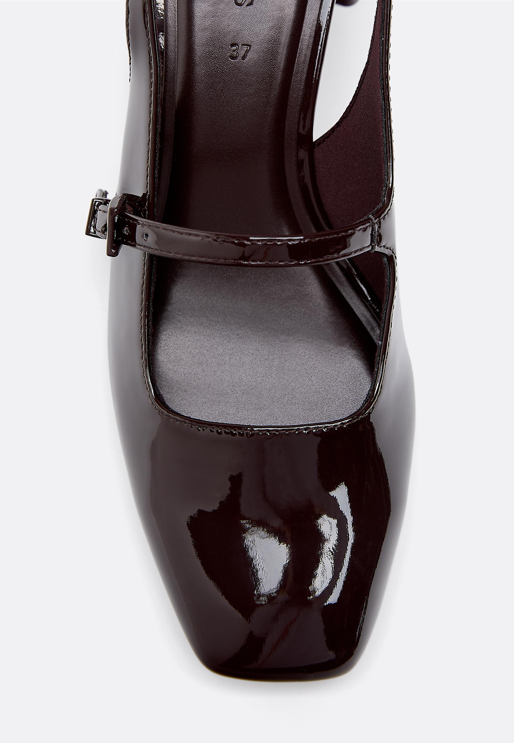 Mary Jane block heel — BROWN