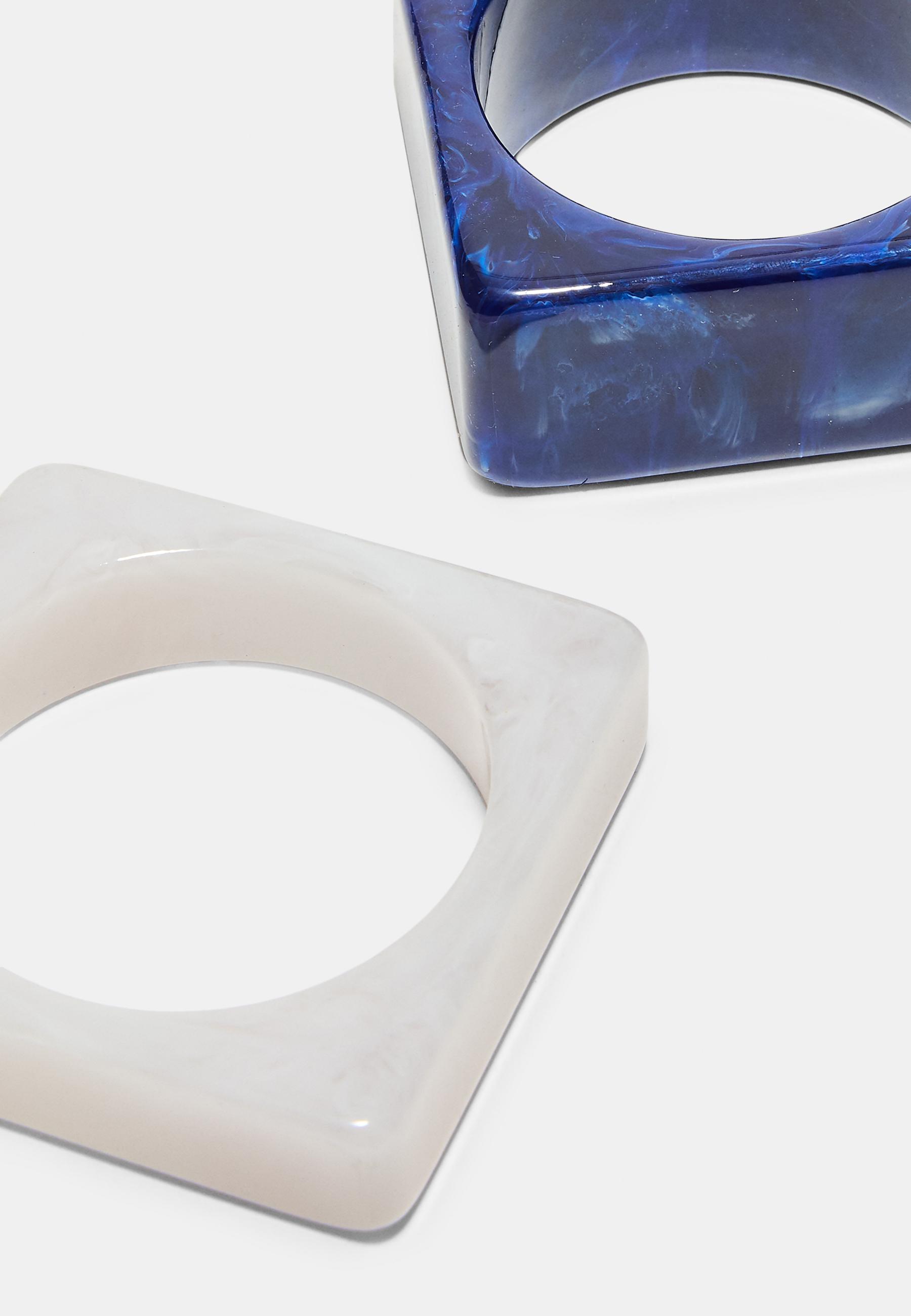 Set of 2 square bracelets — Blue