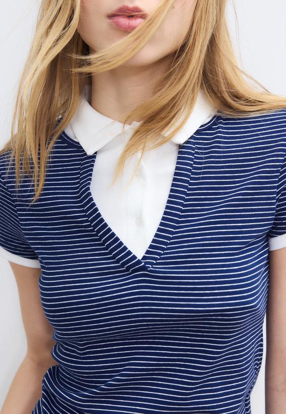 camiseta polo manga corta doble prenda